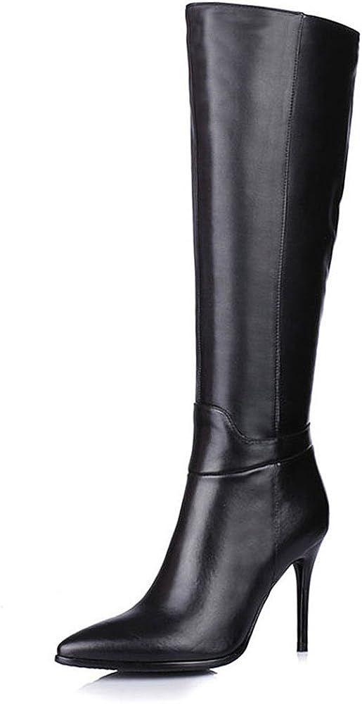 Amarantos Women's Pointed Toe Side Zipper Sexy Stiletto High Heel Stretchy Knee High Boots | Amazon (US)