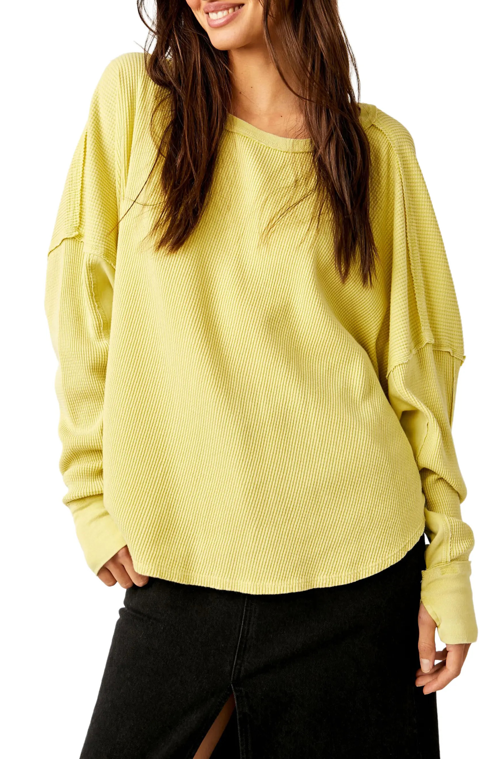 Microphone Drop Waffle Knit Top | Nordstrom