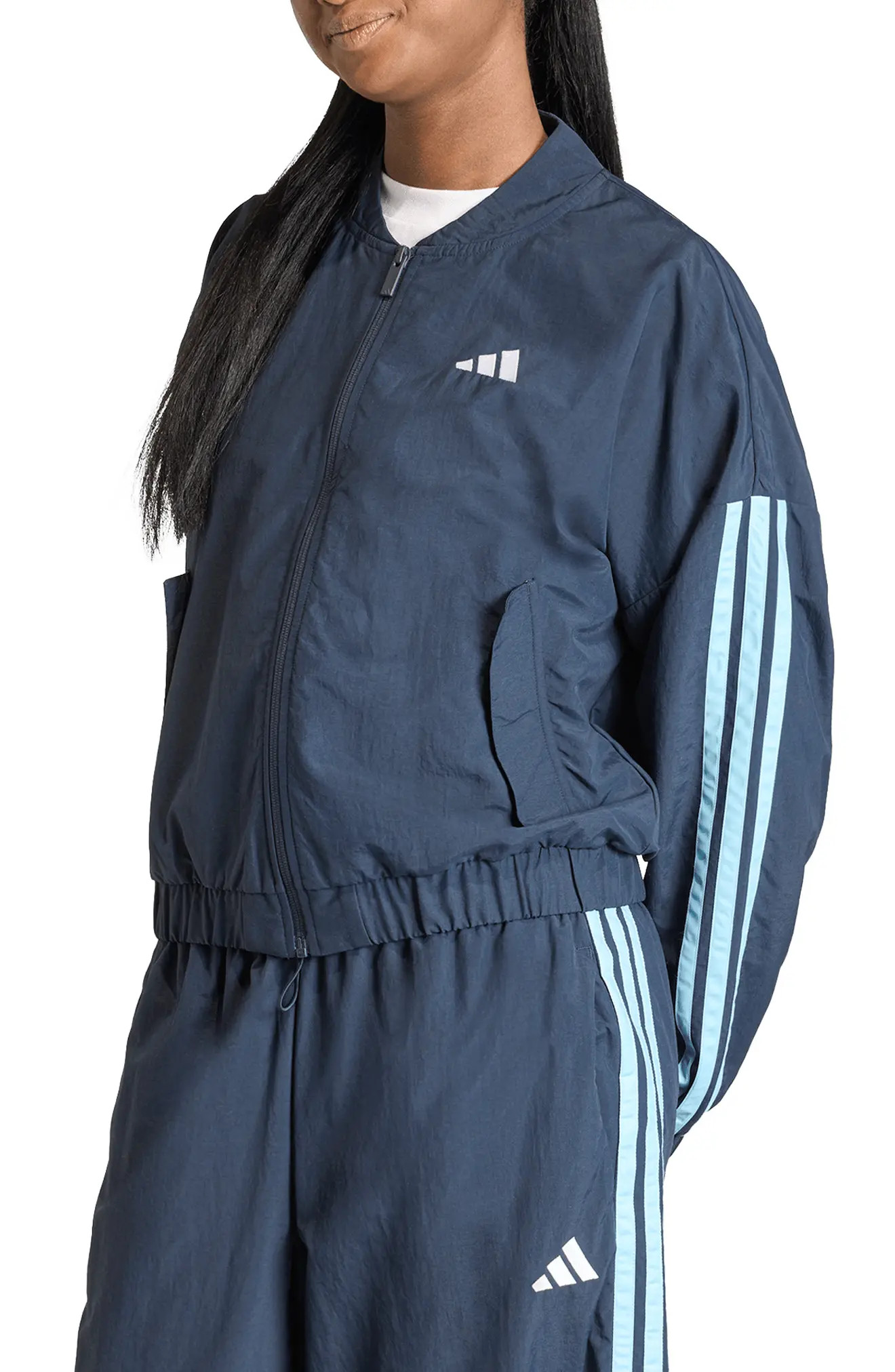 adidas 3-Stripes Windbreaker Bomber Jacket (Women) | Nordstromrack | Nordstrom Rack