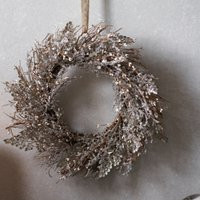 Frosted Wreath, White Gold, One Size | The White Company (UK)