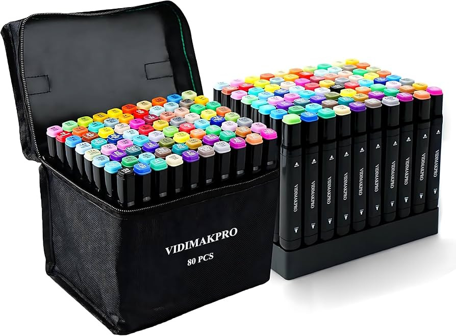 Alcohol Markers 80 Colors with Base Dual Tip Art Drawing Markers for Kids Students and Adults Com... | Amazon (US)