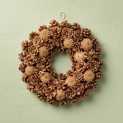 13" Mini Pinecone Christmas Wreath - Hearth & Hand™ with Magnolia | Target