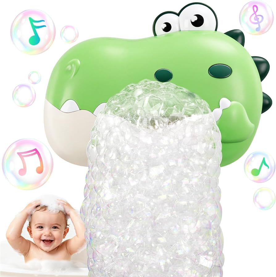 Baby Bath Toys, Rechargeable Dinosaur Bath Bubble Machine with Music, Bathtime Bathtub Toys for T... | Amazon (US)