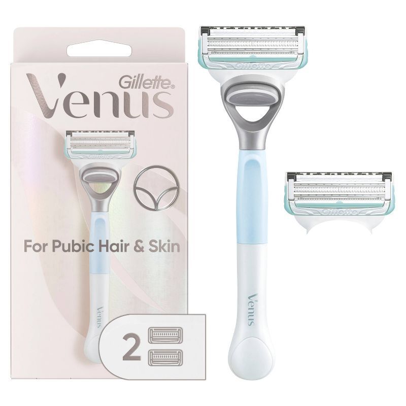 Venus for Pubic Hair & Skin Women's Razor + 2 Razor Blade Refills | Target