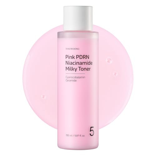 TOSOWOONG Pink PDRN Niacinamide Milky Toner, Niacinamide 5% Dark Spot Care, Salmon DNA PDRN Soothing, 3 Ceramides & 12 Peptides Moisturizing, Glass Glow Skin, Korean Skincare, 150ml / 5.07 fl. oz. | Amazon (US)