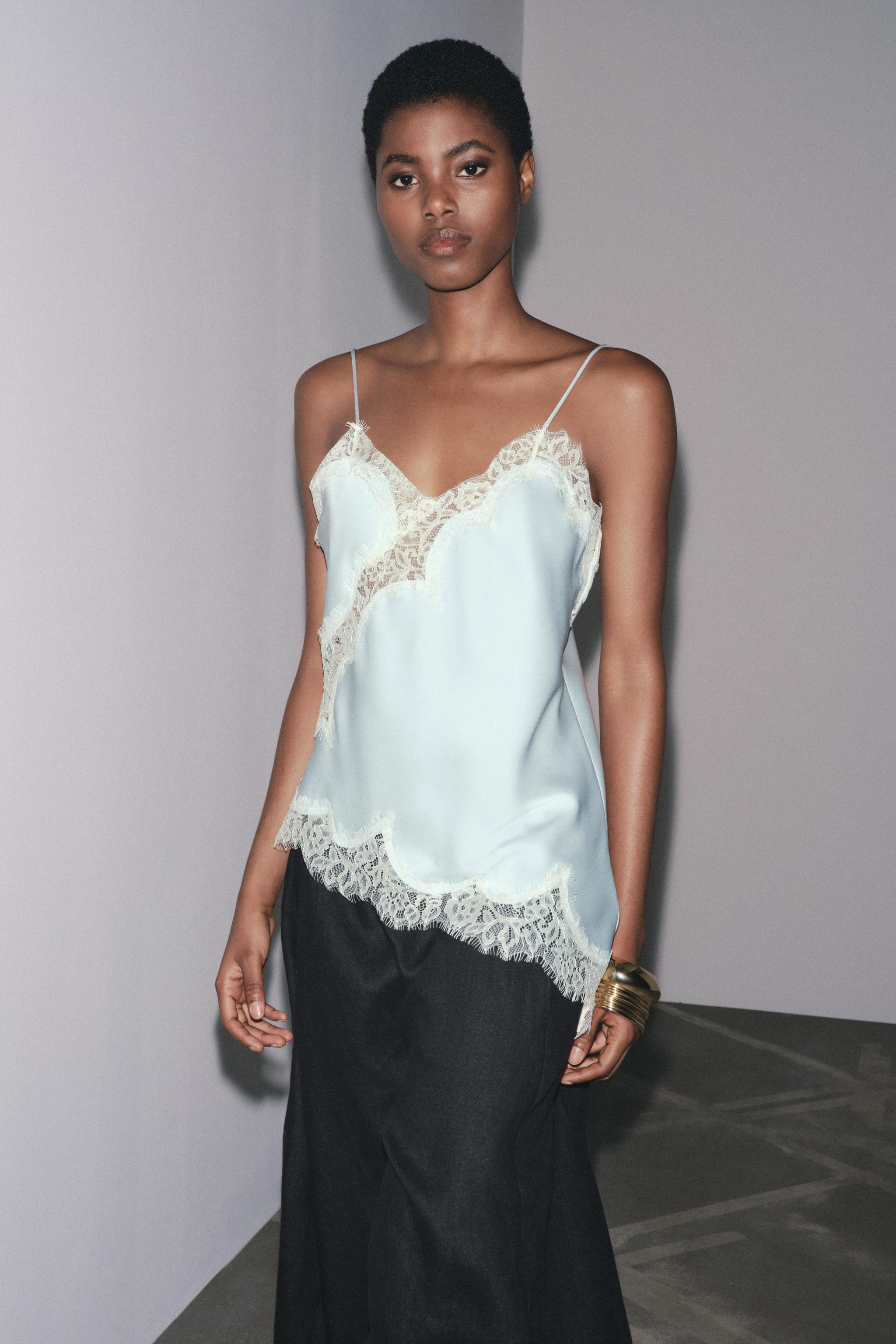 ZW COLLECTION LACE CAMISOLE TOP | Zara UK
