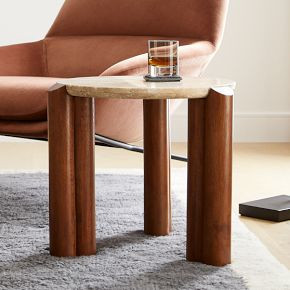 Travertine Side Table (22.75") | West Elm (US)