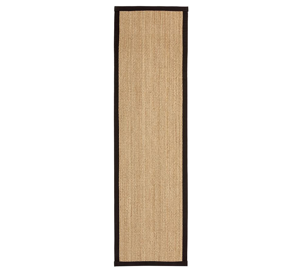 Custom Color-Bound Seagrass Rug, 2 x 9', Black Border | Pottery Barn (US)