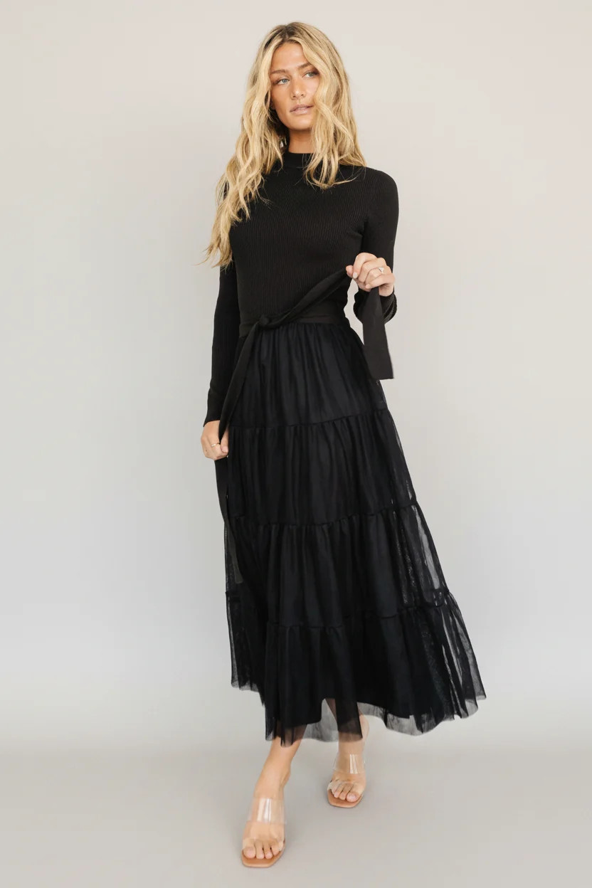 Demi Sweater Tulle Maxi Dress — Ribbed Bodice | Baltic Born | Baltic Born