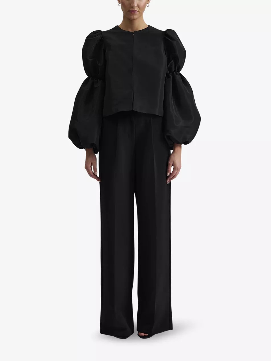 Zoey balloon-sleeve satin blouse | Selfridges