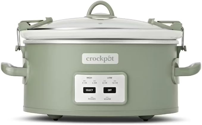 Crock-Pot Locking Lid 6qt Cook and Carry Programmable Slow Cooker Moonshine Green (Green) | Amazon (US)