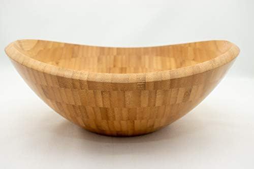 EAST EARTH LARGE WOODEN 12" SALAD BOWL OR FRUIT BOWL - THE IDEAL KITCHEN MIXING BOWL OR A SERVING BO | Amazon (US)