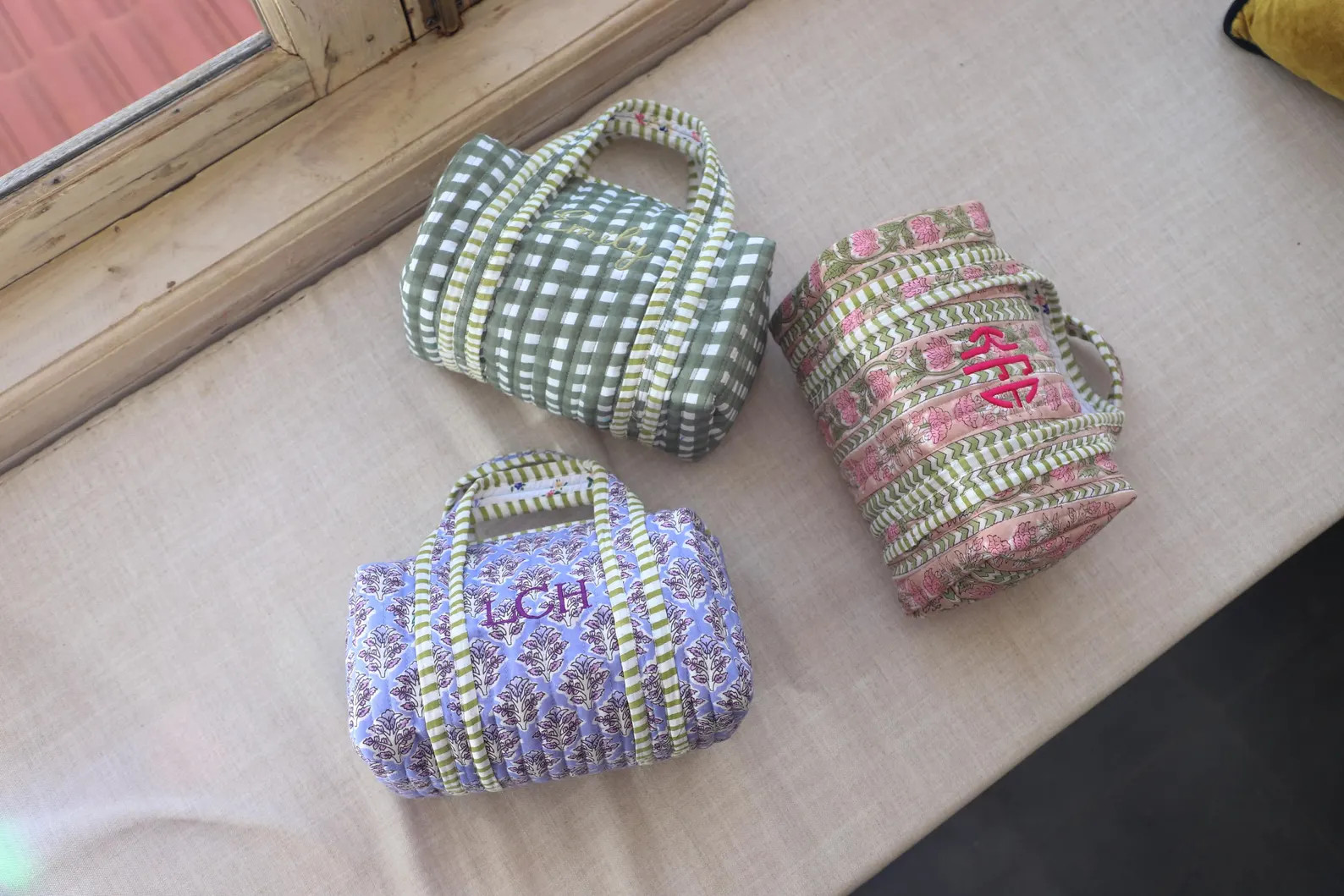 Block Print Makeup Bag, Cotton Travel Pouch, Bridesmaid Proposal Gift, Wedding Party Favor, Perso... | Etsy (US)