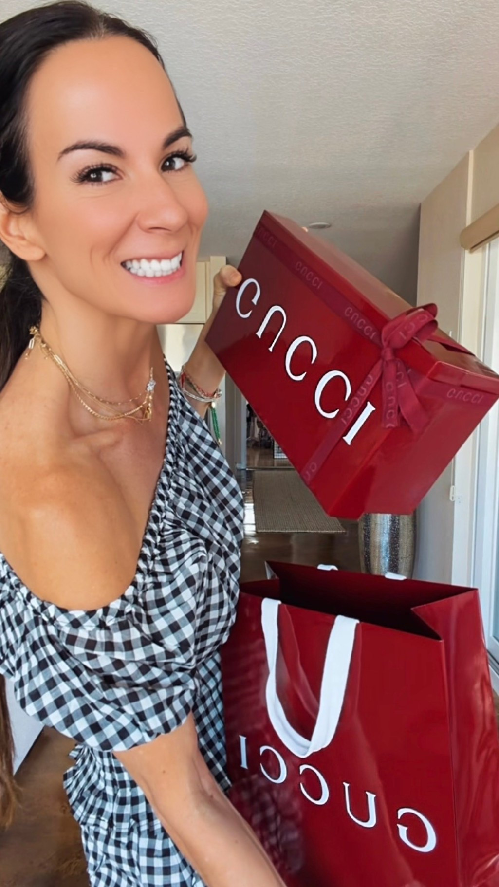 Unboxing Tuesday and she understood the assignment. 💅

New designer sunnies, the cutest gingham short set, and Gucci flip-flops that immediately said yes you’re coming home with me.

Honestly nothing makes my day like a fresh delivery and a new outfit moment. 💃🏻

Consider this your official reminder that sometimes the best therapy is a little package at the door.

Now excuse me while I wear this entire outfit to get coffee like it’s a runway. 😌

Wearing XS in set. Shoes TTS

#NicoleColeeStyle
#UnboxingTuesday
#LTKFinds
#ResortStyle
#revolveambassador @revolve 

#LTKootd #LTKdayinmylife #LTKgrwm
