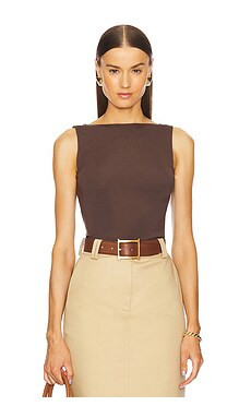 L'Academie by Marianna Cyra Top in Chocolate Brown from Revolve.com | Revolve Clothing (Global)