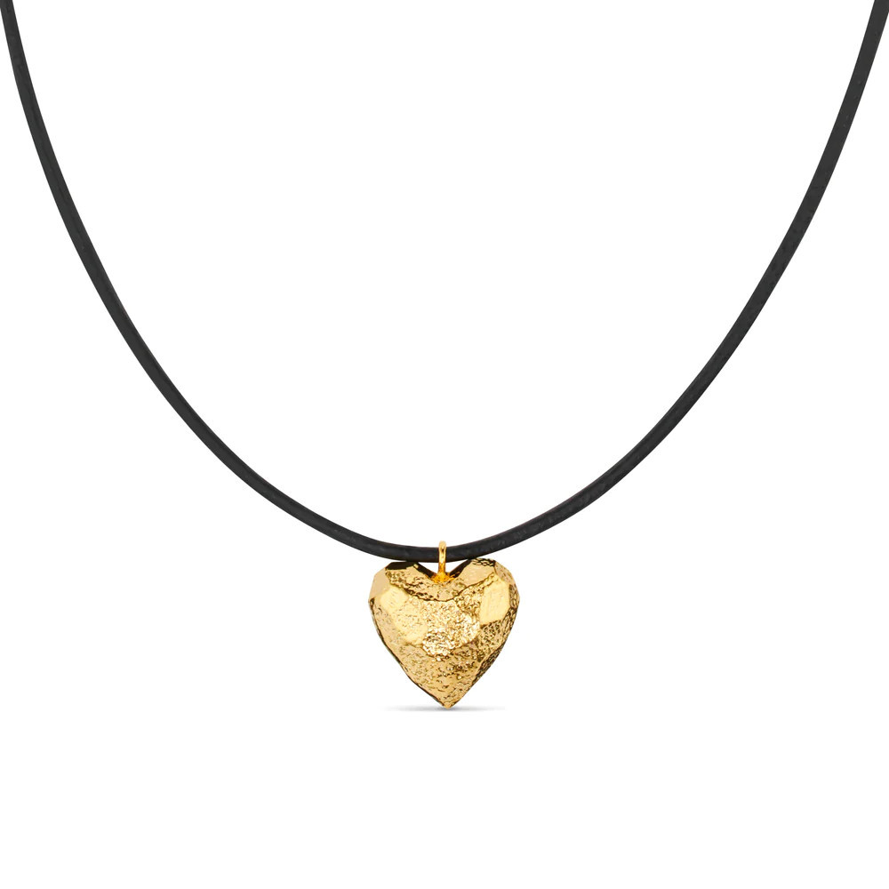 Molten Heart & Leather Adjustable Necklace | Orelia