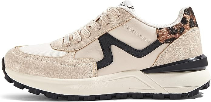 LUCKY STEP Women's Retro Fashion Casual Sneakers Colorblock Platform Classic Trendy Trainning Ant... | Amazon (US)