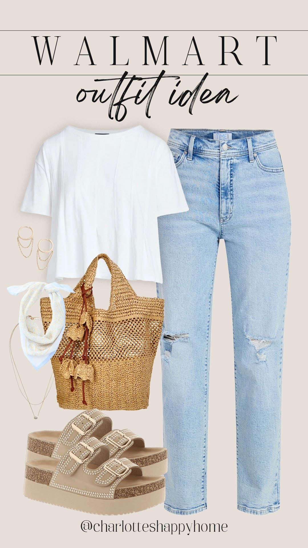Neutral spring outfit idea all from Walmart!

#walmartfinds

Walmart finds. Walmart fashion. Walmart neutral spring style. Walmart denim. Walmart straw tote. Walmart platform sandals  

#LTKSeasonal #LTKgrwm #LTKootd