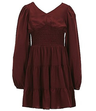 GB Big Girls 7-16 Long Sleeve Smocked Waist Dress - L | Dillard's