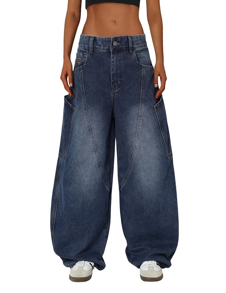 Aelfric Eden Mens Jeans Big Pocket Barrel Pants Loose Oversized Baggy Wide Leg Jean Casual Hip Ho... | Amazon (US)