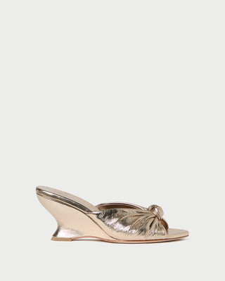 Marsy Champagne Leather Knot Wedge | Loeffler Randall