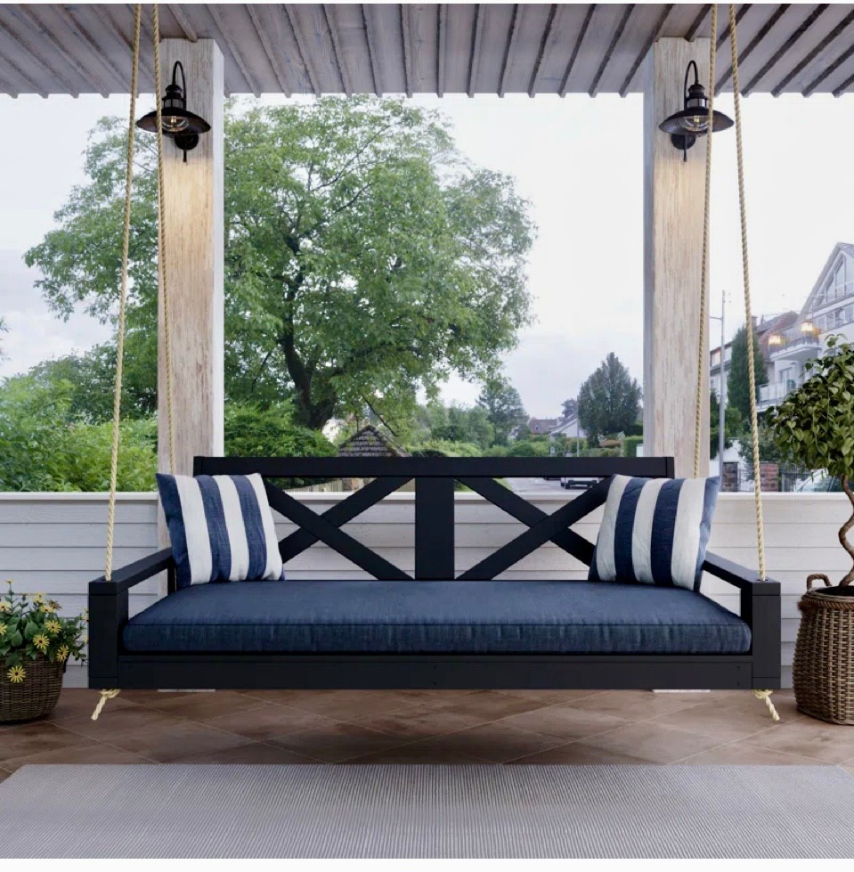 I have ALWAYS wanted a hanging daybed and this is my day!  I am officially getting one.  I can't wait.  #porchswing #daybed #summer

#LTKSeasonal #LTKFamily #LTKOver40