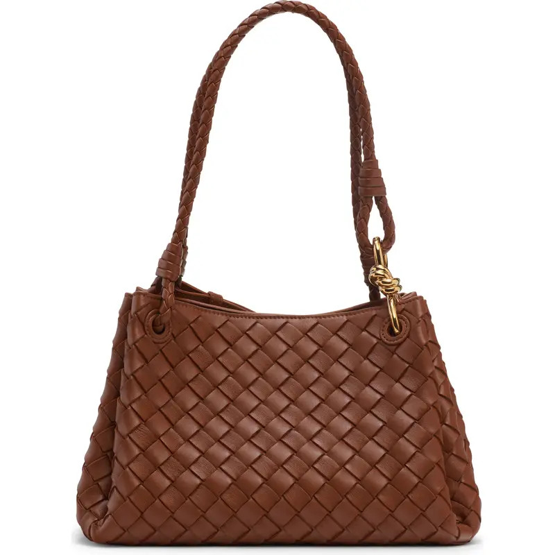 Bottega Veneta Small Parachute Intrecciato Leather Shoulder Bag in 2190 Fondant-M Brass at Nordstrom | Nordstrom
