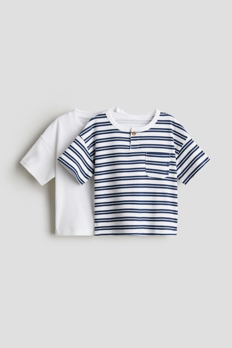 2-pack Ribbed Jersey Shirts | H&M (US + CA)