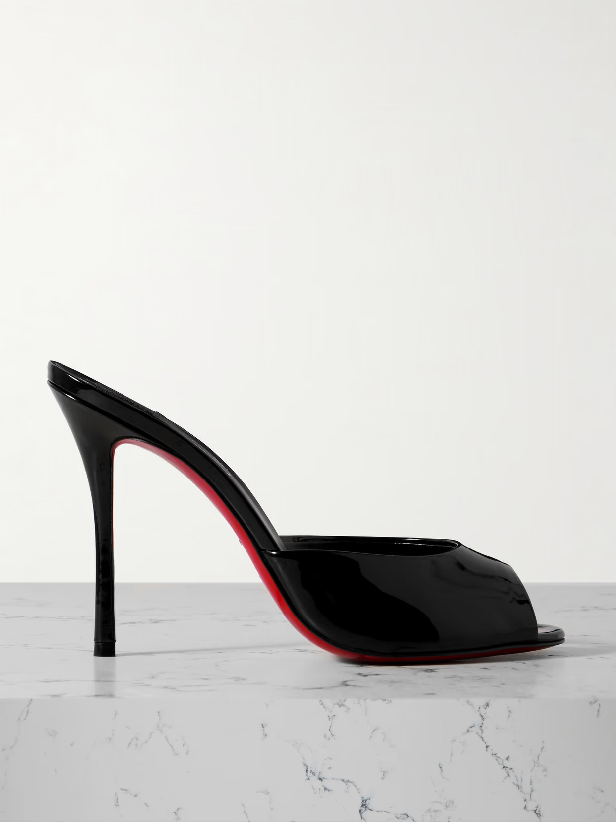 Christian Louboutin - Me Dolly 100 Patent-leather Mules - Black - IT35.5 | NET-A-PORTER APAC