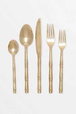 Blue Pheasant Liliana Flatware, Gold | Anthropologie (US)