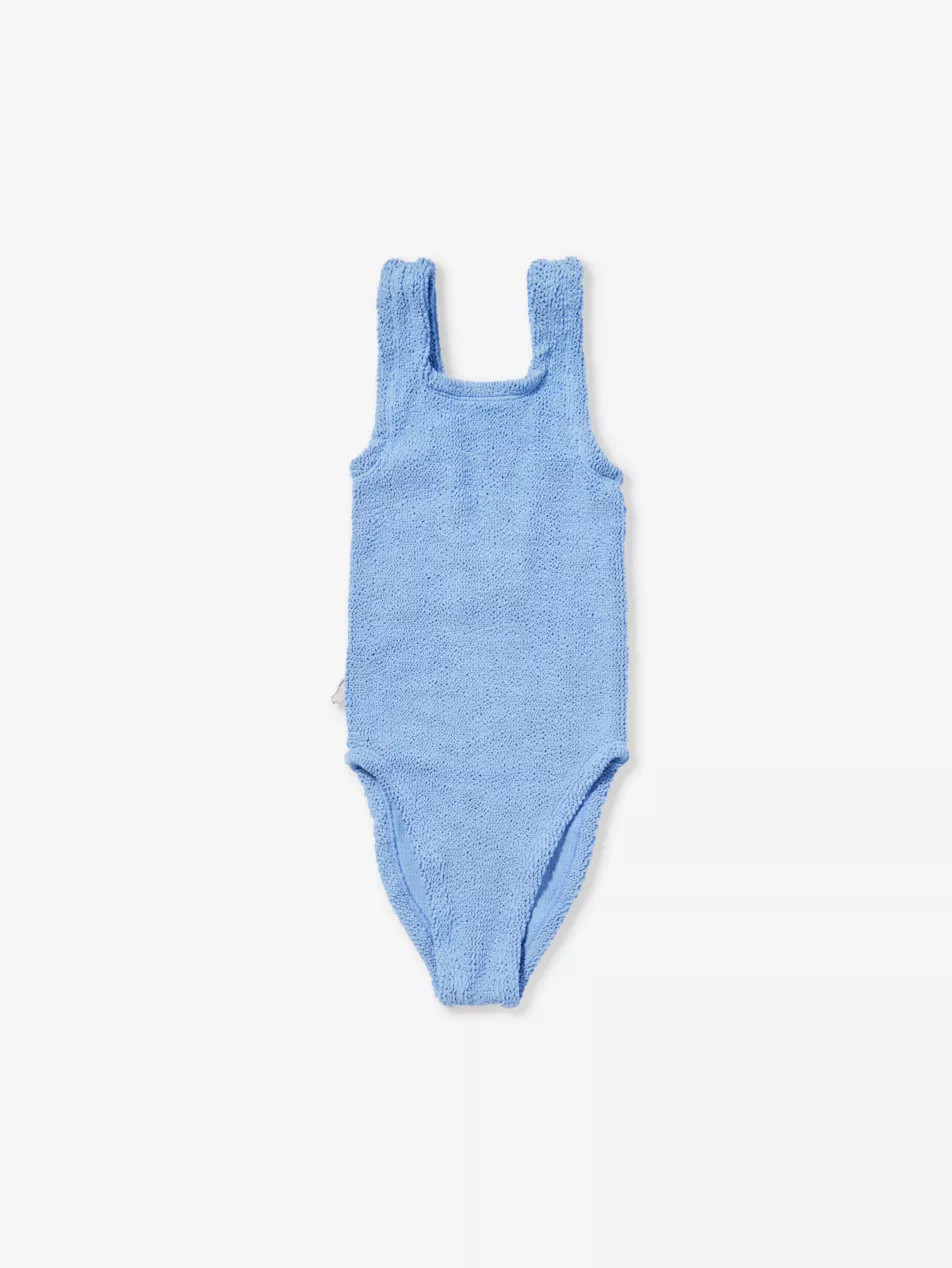 Round-neck crinkle-texture swimsuit 7-12 years | Selfridges