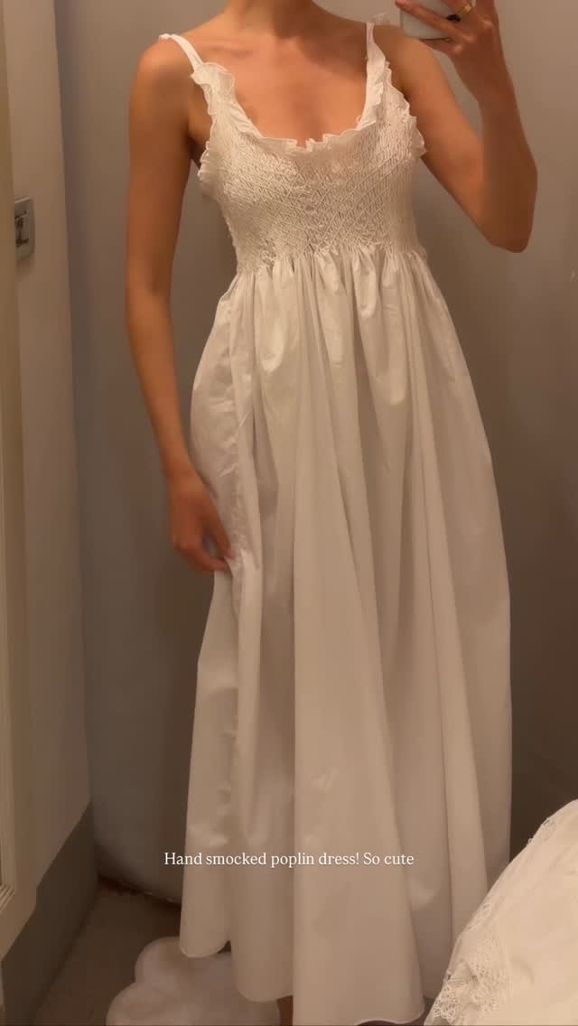 Hand smocked poplin dress! So cute