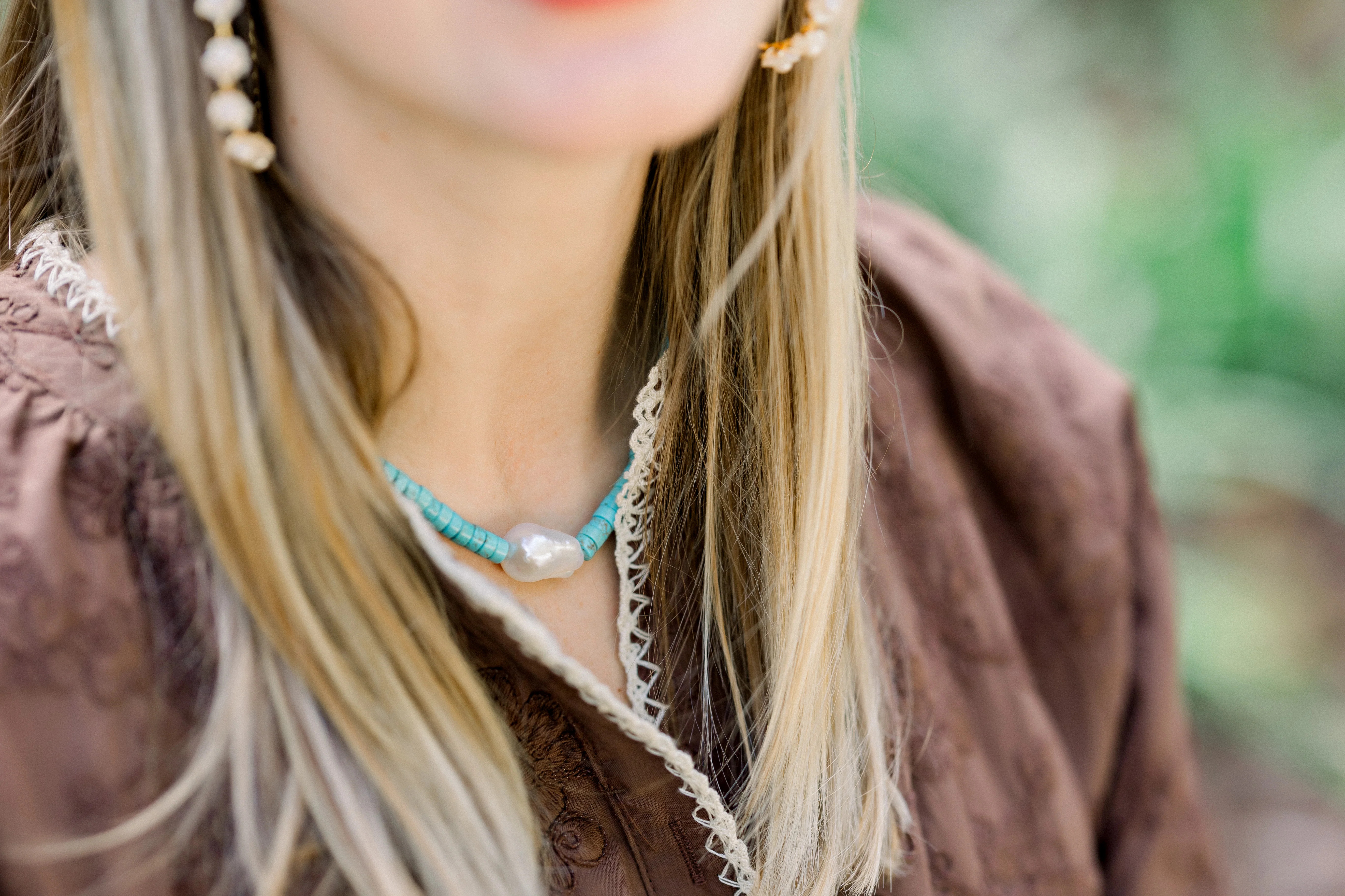 Baroque Beaded Turquoise Necklace | Vivian Drew
