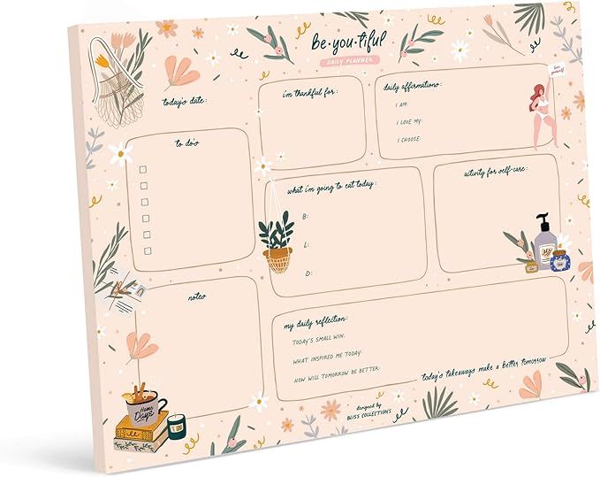 Bliss Collections Daily Planner with 50 Undated 8.5 x 11 Tear-Off Sheets - Balanced Self-Ca... | Amazon (CA)