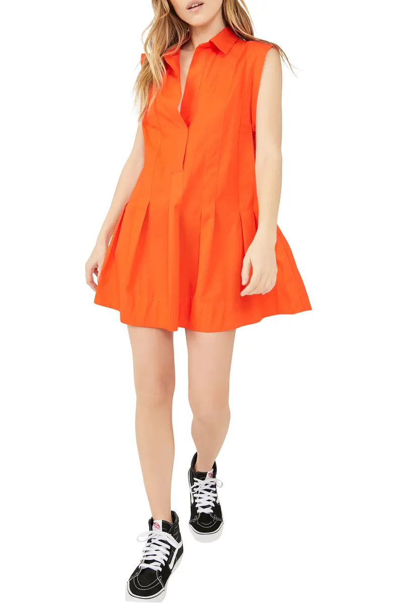 Free People Naomi Pleated Cotton Minidress | Nordstrom | Nordstrom