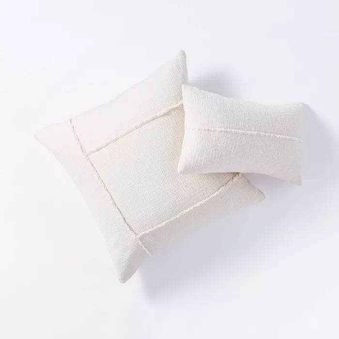 Pieced Woven Cotton Pillow Cream - Threshold™ designed with Studio McGee | Target