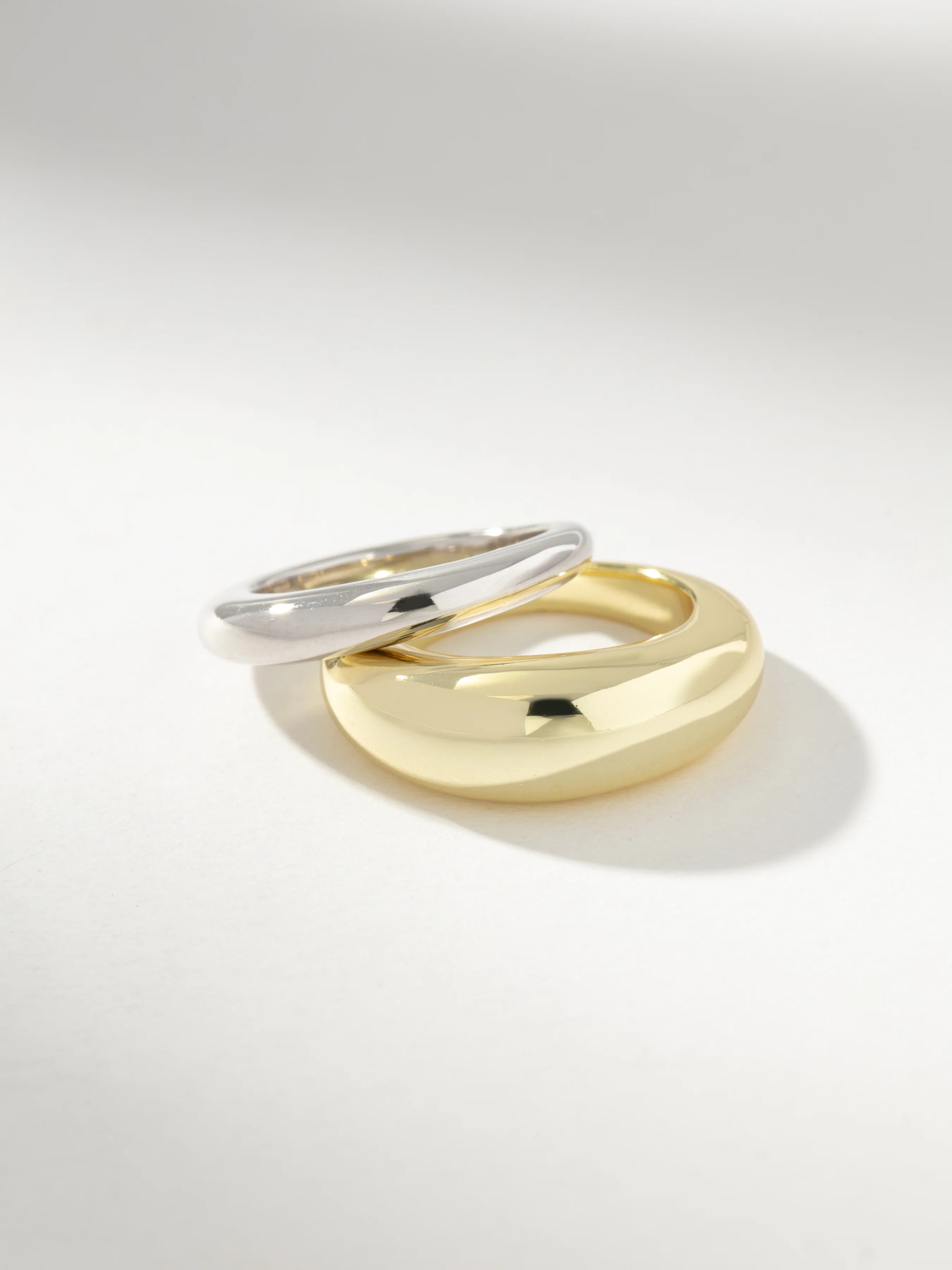 Mixed Metal Dome Ring Set of 2 | Ring Stack | Uncommon James | Uncommon James