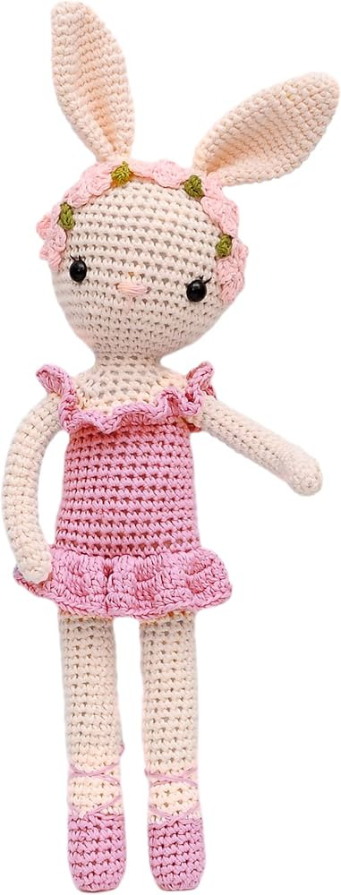 Ballerina Bunny Handmade Amigurumi Stuffed Toy Knit Crochet (White) | Amazon (US)