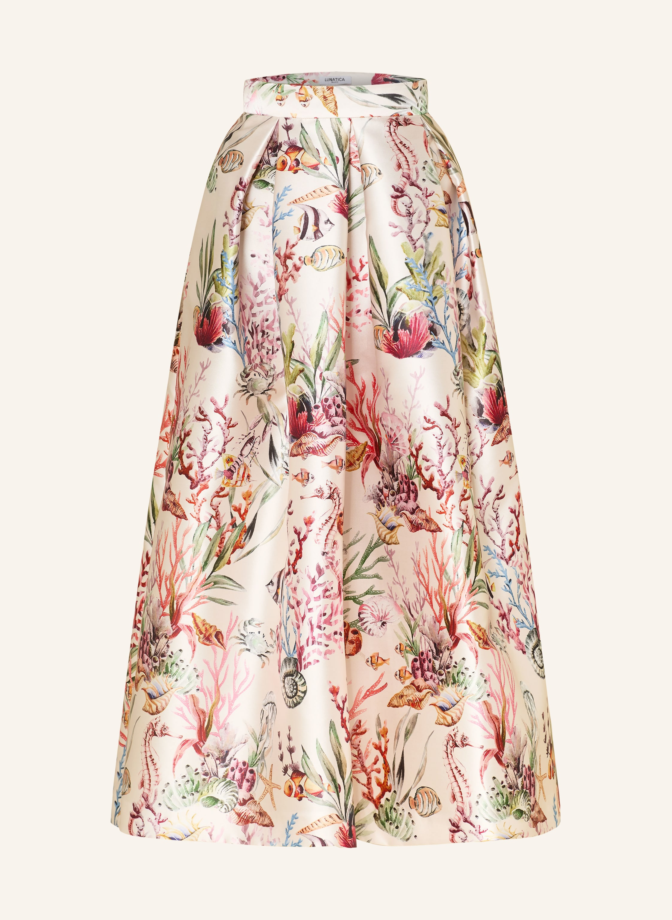 LUNATICA MILANO Satinrock in beige / rot / grün | Breuninger (DACH)