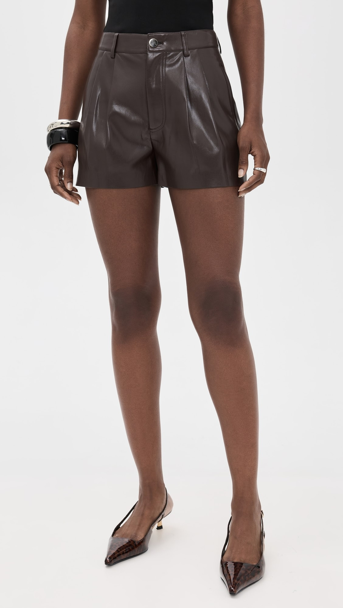 Conry Faux Leather Pleated Shorts | Shopbop