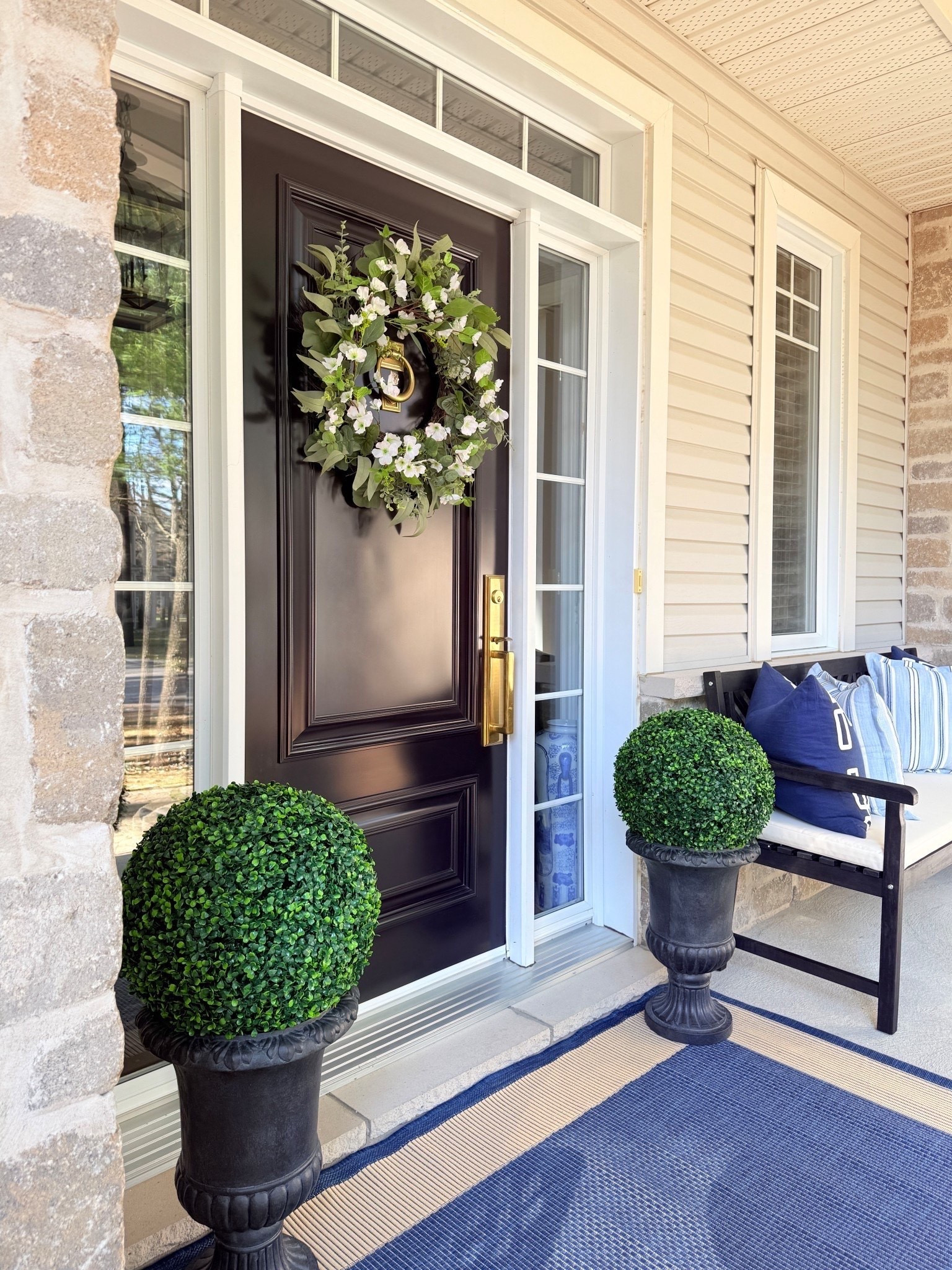 LOVING these elegant and chic urns, coastal rug and classic bench - they make a huge difference on our porch!!

Front door, front door patio, front porch, home finds, outdoor home finds, outdoor favorites, front door finds

#LTKSeasonal #LTKHome