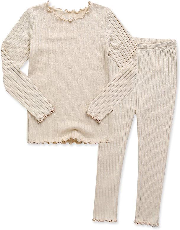 VAENAIT BABY 12M-12Y Kids Unisex Girls & Boys Soft Comfy Modal Tencel Shirring Solid Sleepwear Pajam | Amazon (US)