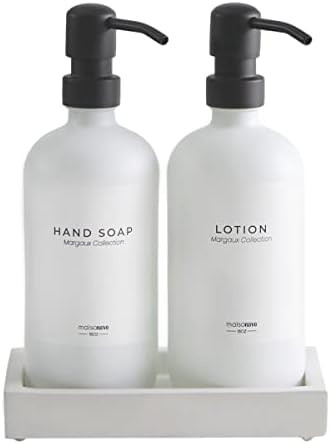 MaisoNovo Glass Soap Dispenser with Pump and Concrete Tray | Vintage Soap Dispenser Bathroom and ... | Amazon (US)