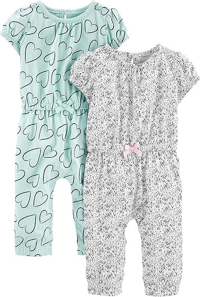 Simple Joys by Carter's Girls' 2-Pack Fashion Jumpsuits | Amazon (US)