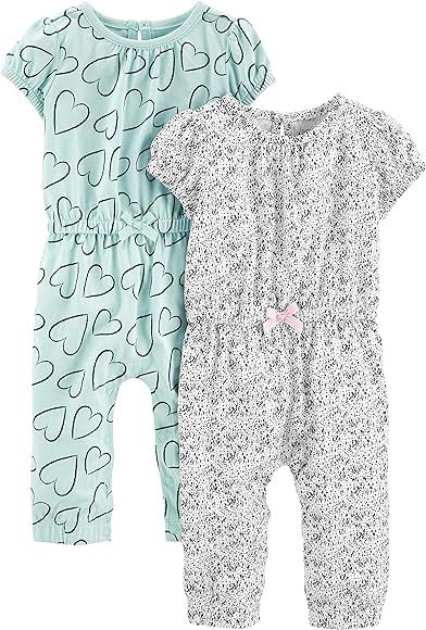 Simple Joys by Carter's Girls' 2-Pack Fashion Jumpsuits | Amazon (US)