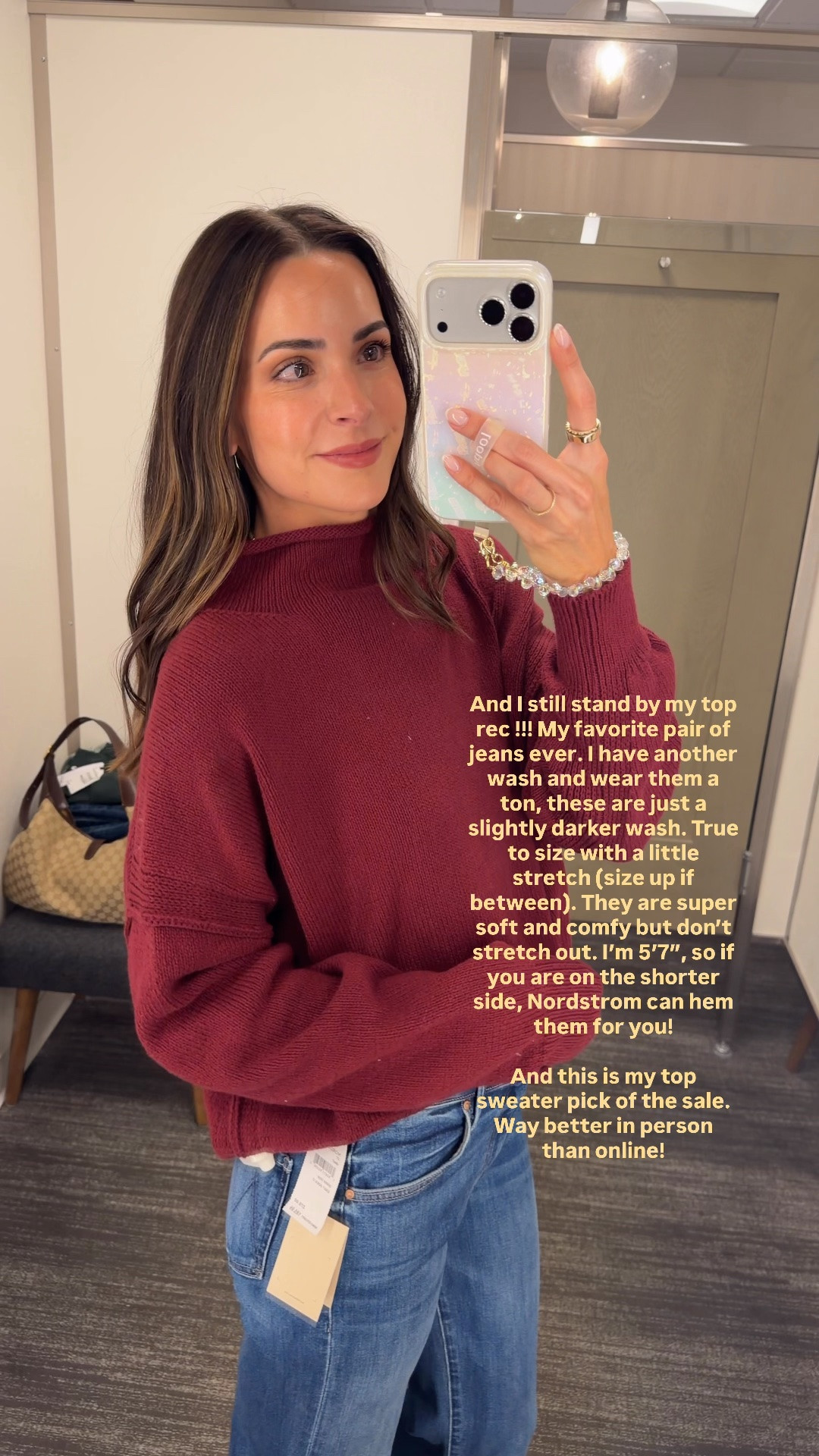 Sweater: true to size (S) not itchy! Oversized fit 
Jeans: tts (26) size up if between

Nsale 2026 / Nordstrom anniversary sale mother jeans / free people sale

#LTKSaleAlert #LTKSeasonal #LTKTall