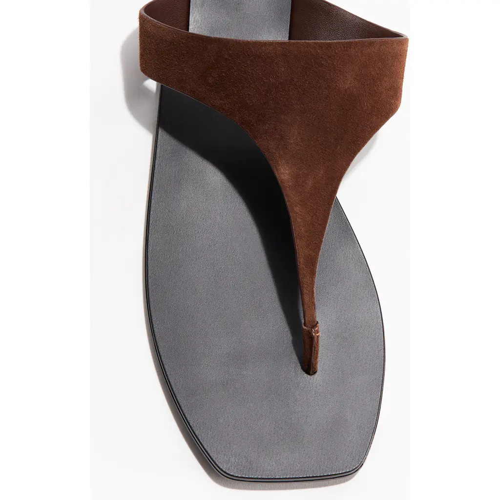 H&M Leather Sandals in Dark Brown at Nordstrom, Size 4 | Nordstrom