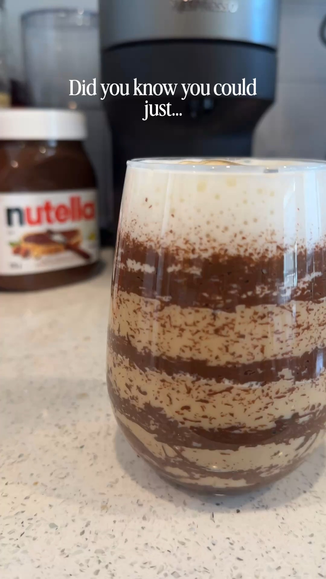 It’s THAT easy! ☕️🧊

Iced Nutella Latte
1 Nespresso Ice Leggero capsule
1 spoonful Nutella

Brew espresso over Nutella and stir together

Milk, cold frothed
Ice
Additional Nutella, to line your cup

Assembly Directions:
1. Line your cup with Nutella, as desired (I used a handheld frother)
2. Add your cold frothed milk
3. Add your espresso
4. Add ice

Enjoy!

#latterecipe #nespressomoments #icedlatterecipe #nutellalatte #canadianmomlife 

latte recipe using Nespresso | iced latte recipe for summer | how to make latte at home | how to make iced latte at home

#LTKhome #LTKgiftguide #LTKsummer