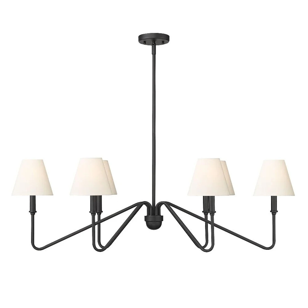 Kennedy 6-Light Linear Pendant in Natural Black with Ivory Linen | Walmart (US)