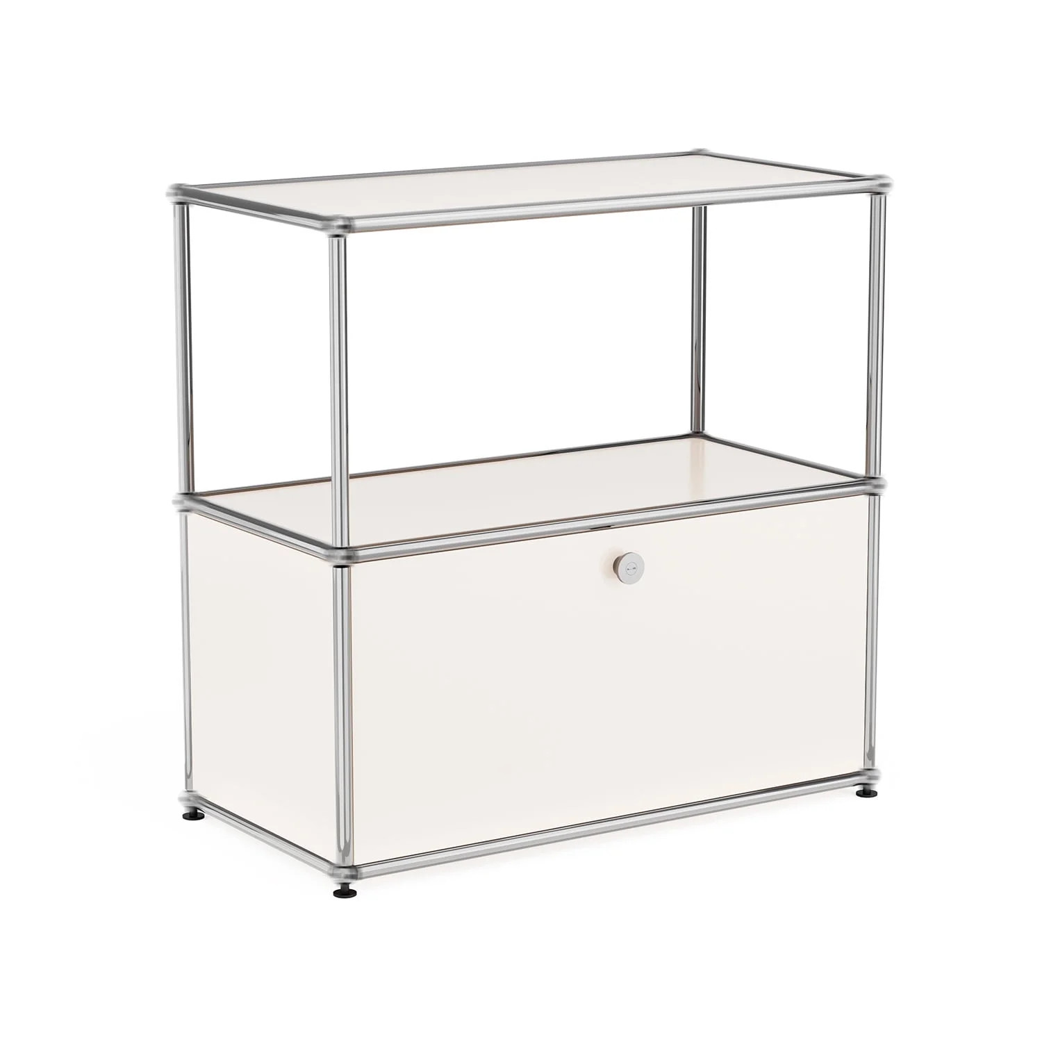 Cottinch 2-Tier Accent Cabinet,Metal Storage Cabinets with 2 Doors,Open Shelf,Freestanding Organi... | Walmart (US)